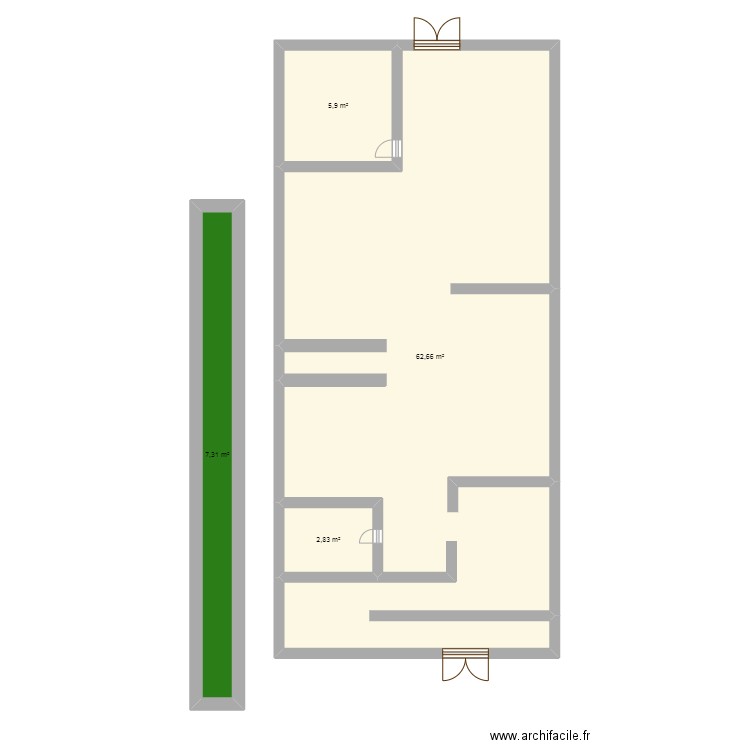 SHIN. Plan de 4 pièces et 79 m2