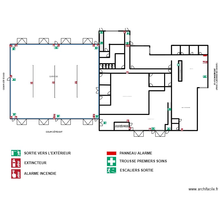 Location GM RDC. Plan de 17 pièces et 1349 m2