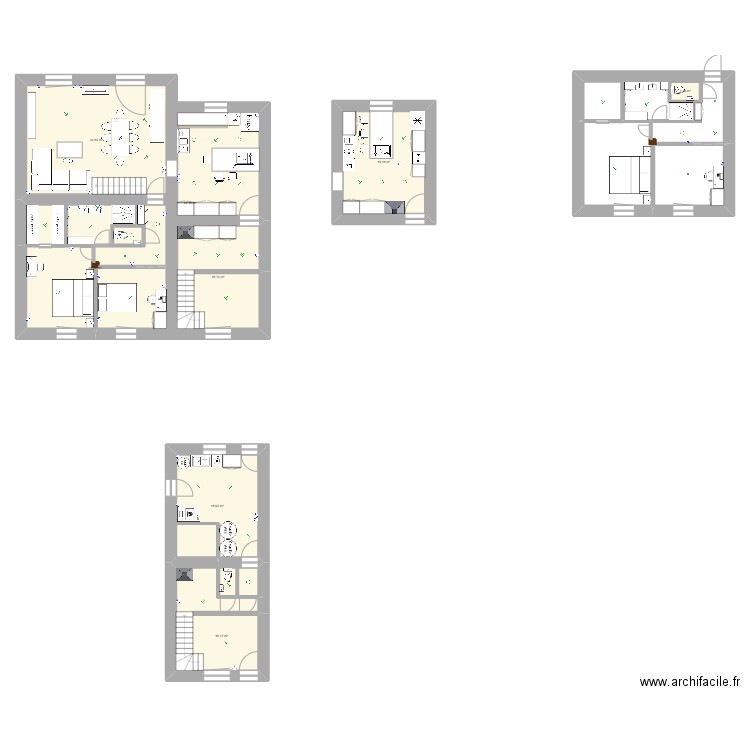 Etage 1. Plan de 9 pièces et 168 m2