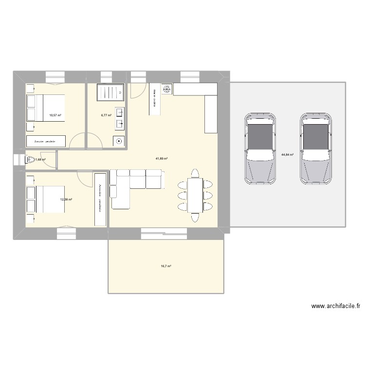 Maison2. Plan de 7 pièces et 135 m2