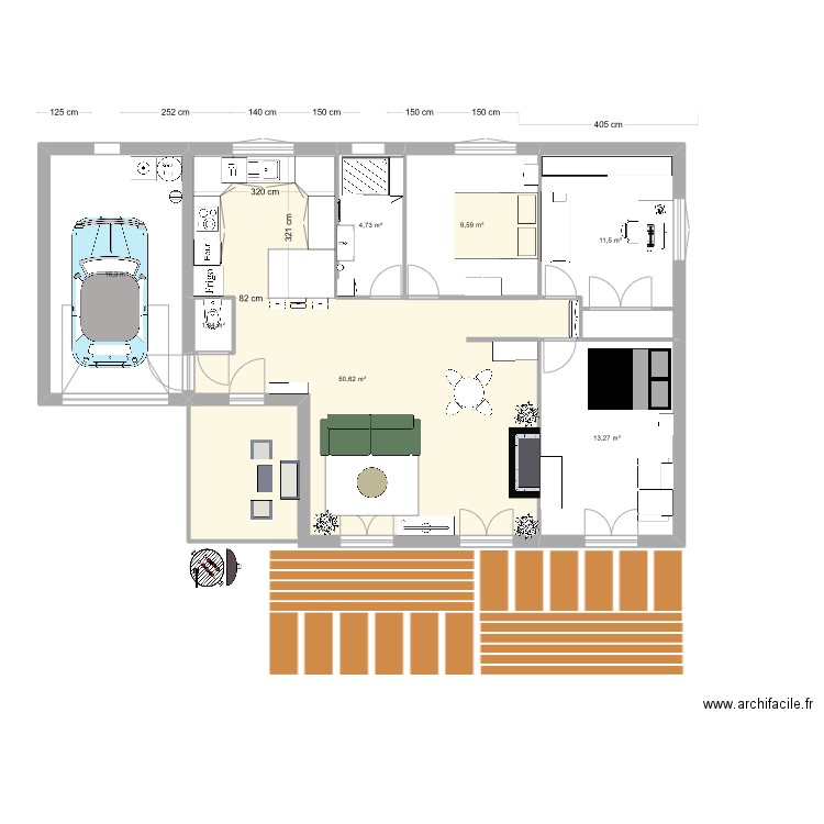 maison sandrine 3. Plan de 7 pièces et 107 m2