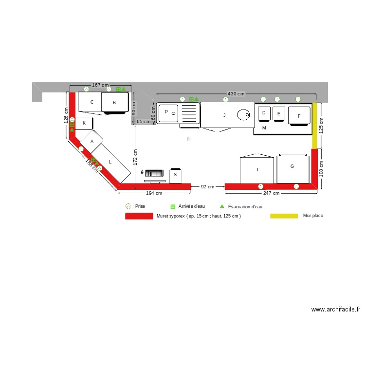 version avec frigo bar 3 porte. Plan de 0 pièce et 0 m2