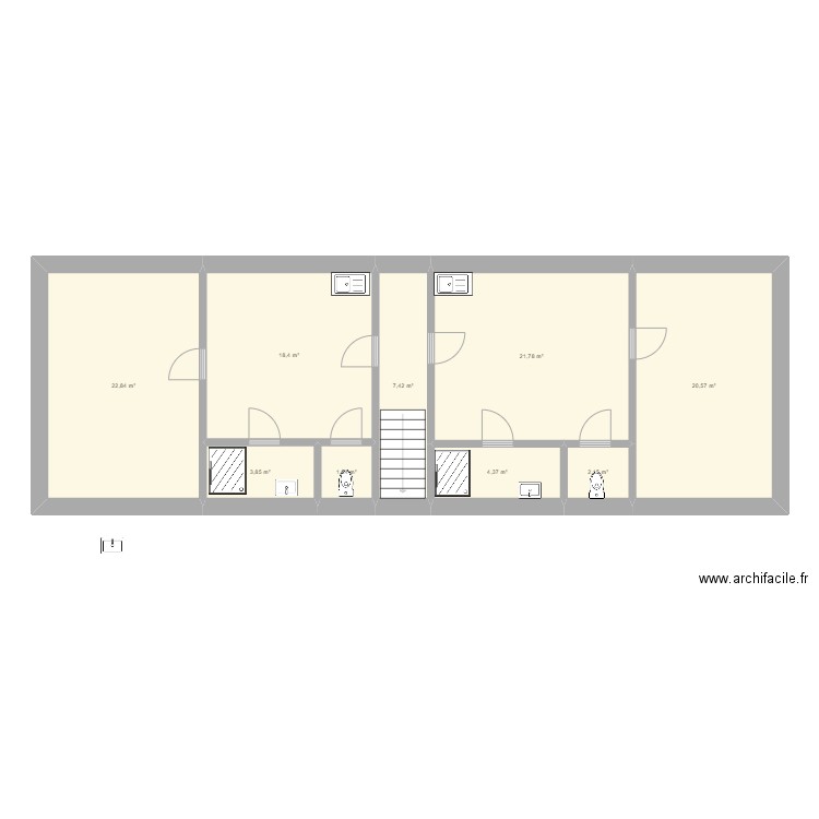 combles investissement Montbard 21500. Plan de 9 pièces et 103 m2