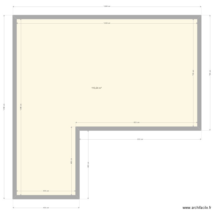 Marcelle V0. Plan de 1 pièce et 110 m2