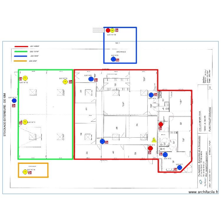 COLAS LE MANS. Plan de 4 pièces et 2468 m2