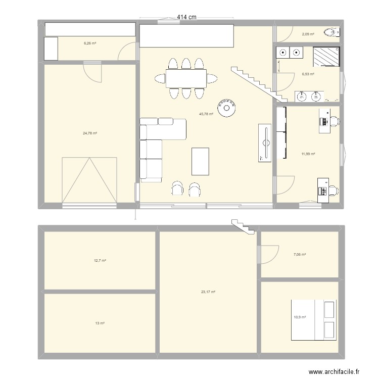 Future maison. Plan de 11 pièces et 165 m2