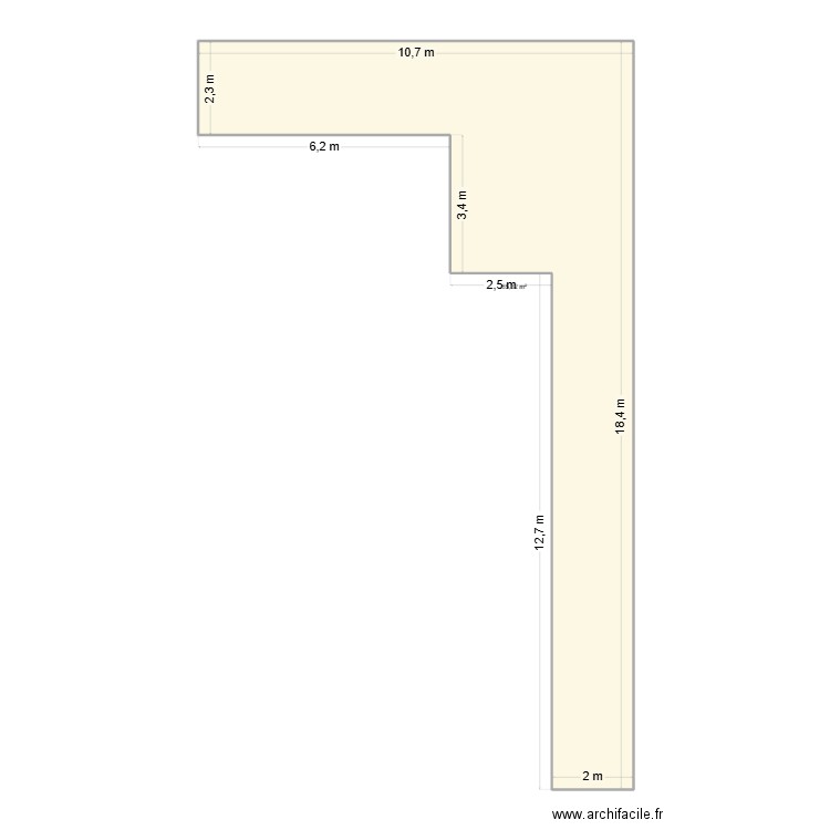 Auvent. Plan de 1 pièce et 65 m2