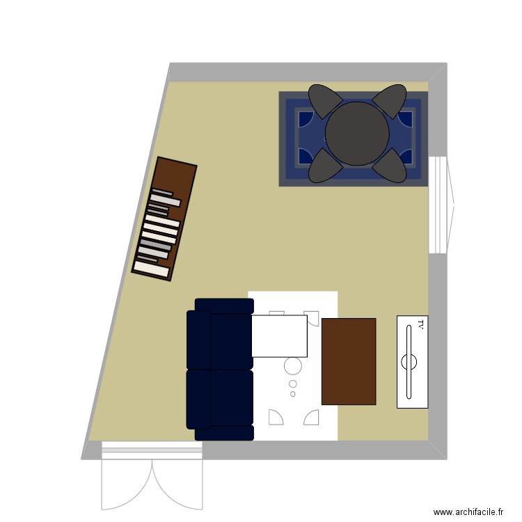 Salon la Rotonde. Plan de 1 pièce et 21 m2