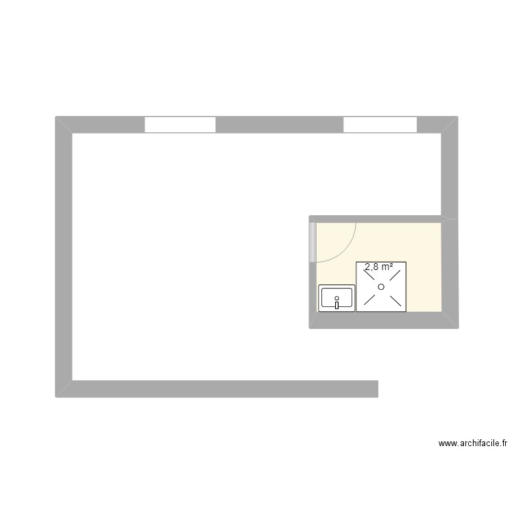 STUDIO BELLEFONTAINE. Plan de 1 pièce et 3 m2