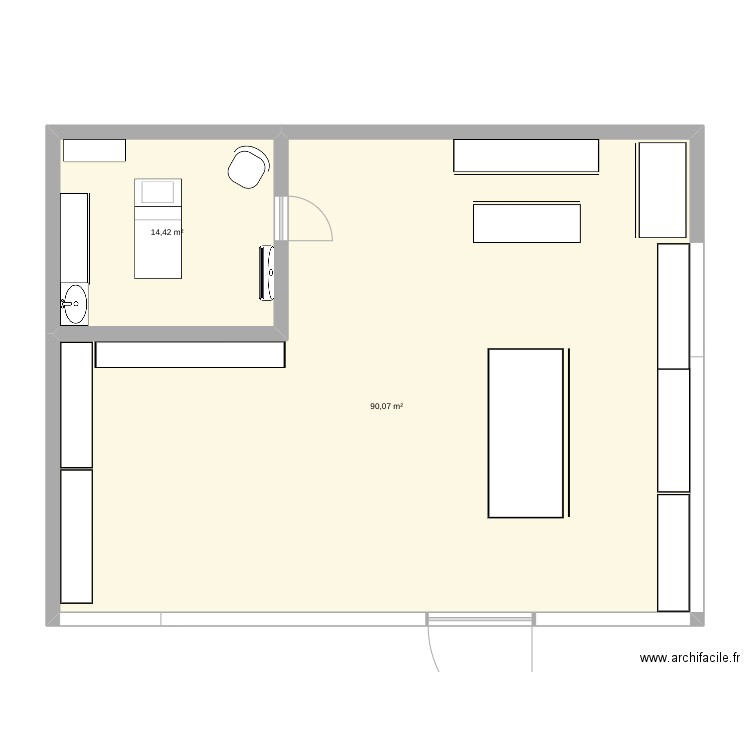 plan magasin yves rocher. Plan de 2 pièces et 104 m2