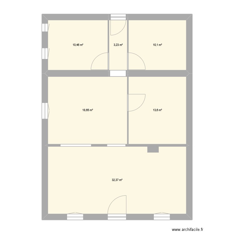 maison Poupette. Plan de 6 pièces et 88 m2