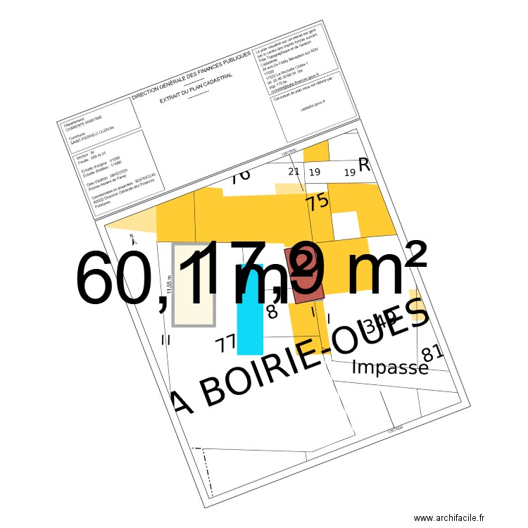 PROJET LEOVA LA BOIRIE. Plan de 2 pièces et 78 m2