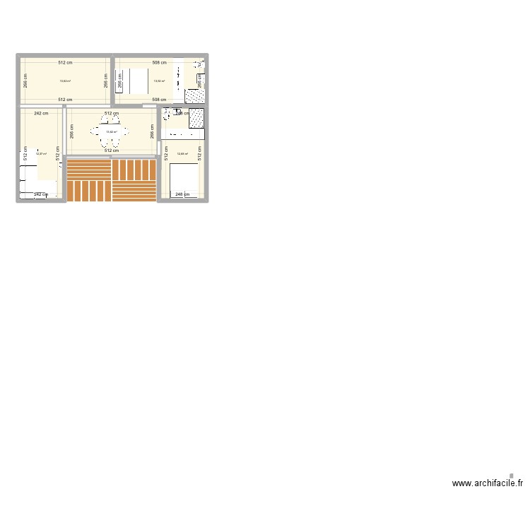 Maison modulaire . Plan de 5 pièces et 66 m2