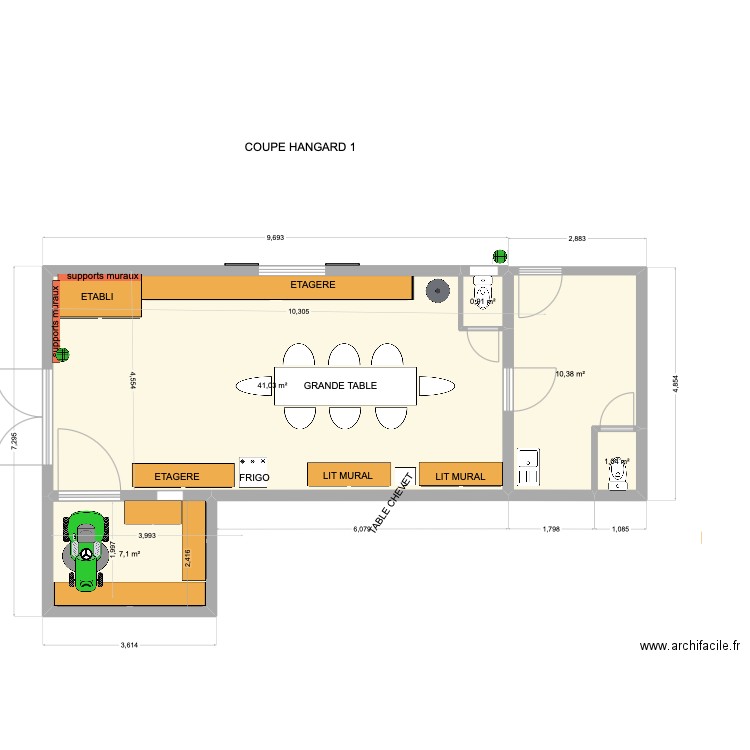  HANGARD 9. Plan de 5 pièces et 60 m2