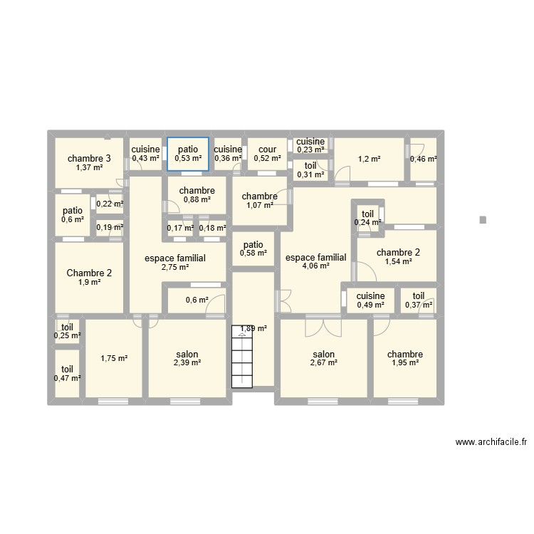 WAGUE2. Plan de 32 pièces et 33 m2