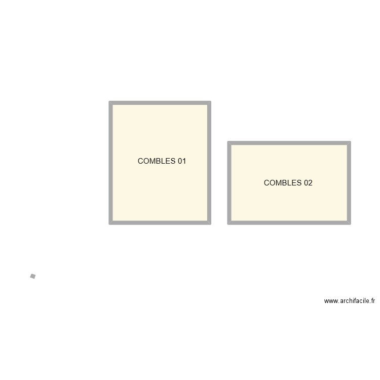 COMBLES AIMARGUES. Plan de 2 pièces et 21 m2