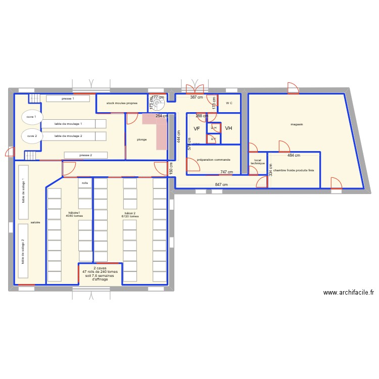 plan fromagerie de javernac ouvertures 2. Plan de 20 pièces et 789 m2