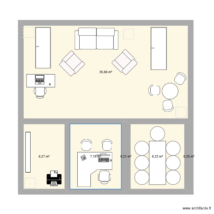 plan agence stephane p. Plan de 6 pièces et 58 m2