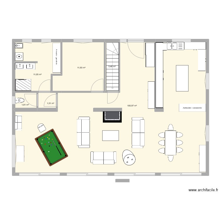 Viviers2. Plan de 6 pièces et 131 m2