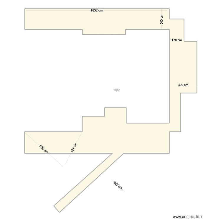 moulignon. Plan de 1 pièce et 140 m2