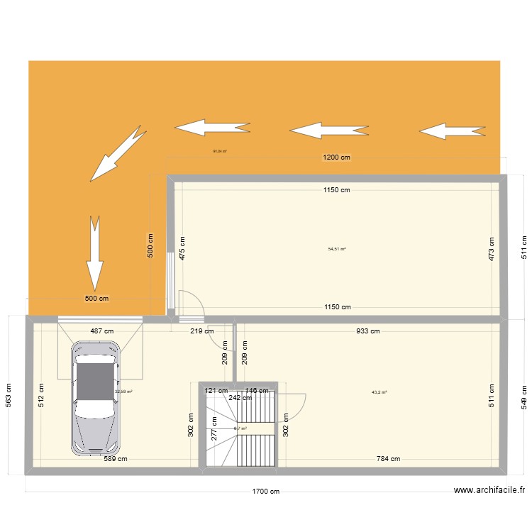 1 SOUS SOL ARRIERE. Plan de 4 pièces et 137 m2