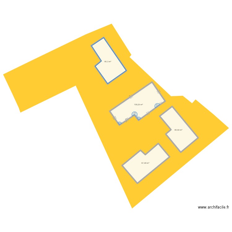 TREHEL. Plan de 4 pièces et 358 m2