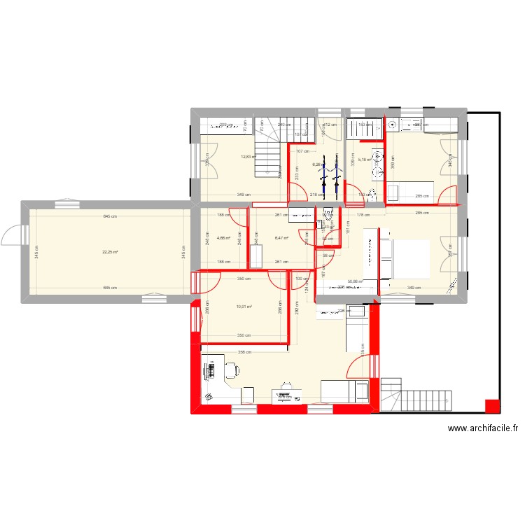 Berlioz Rdc. Plan de 9 pièces et 120 m2