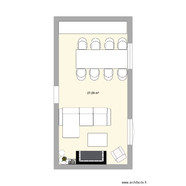 SALON BLUM 2eme. Plan de 1 pièce et 27 m2