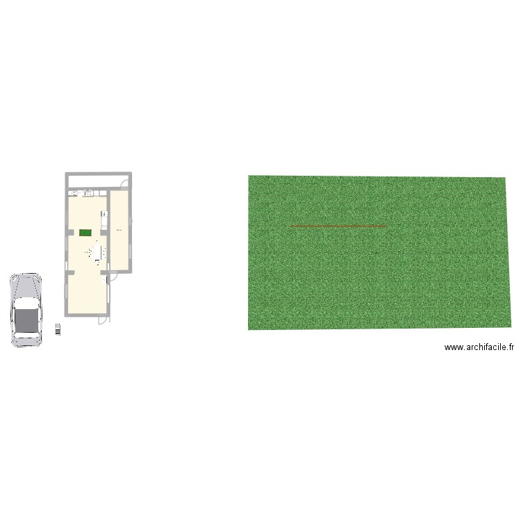 maison. Plan de 2 pièces et 75 m2