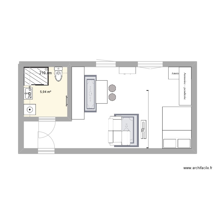 Cabane Corbières 2. Plan de 1 pièce et 5 m2