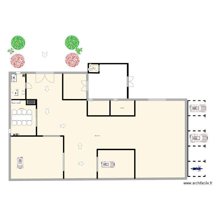 devoir garage dino. Plan de 4 pièces et 293 m2