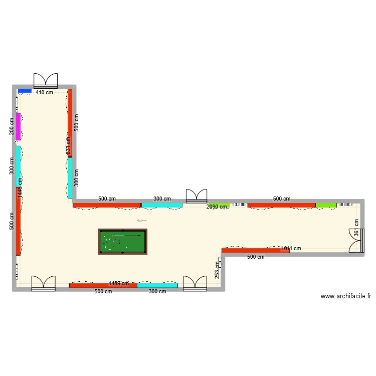 sous sol. Plan de 1 pièce et 162 m2