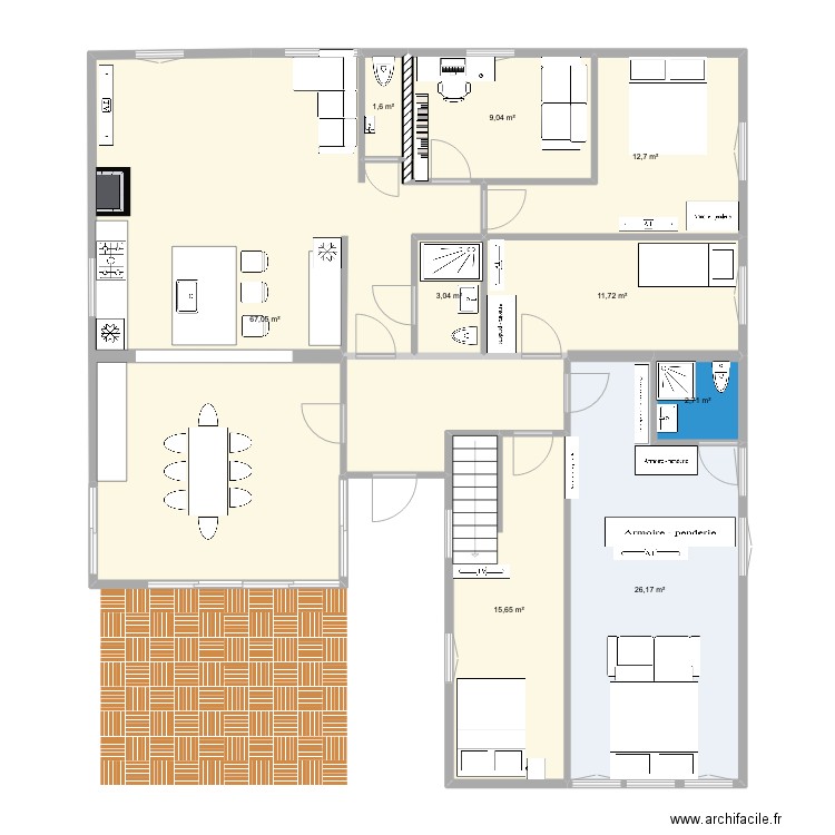 plan hésingue  version 101. Plan de 9 pièces et 150 m2