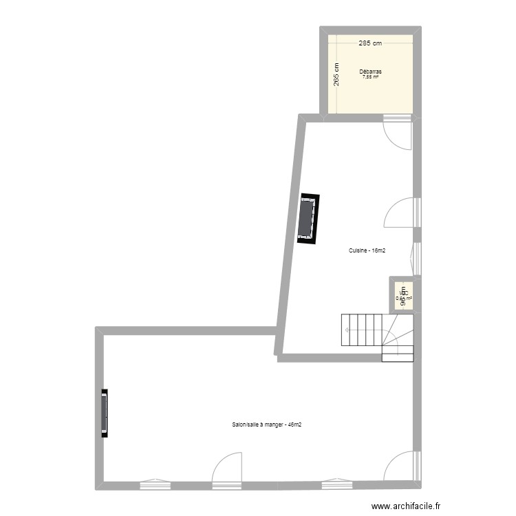 RDC BRIANCON B. Plan de 2 pièces et 8 m2