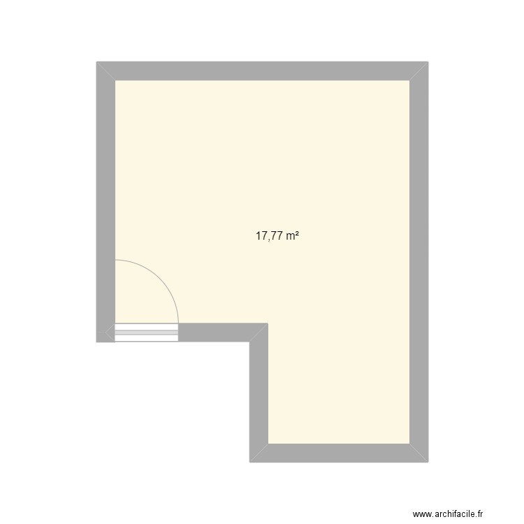  bureau-SalleSport. Plan de 1 pièce et 18 m2