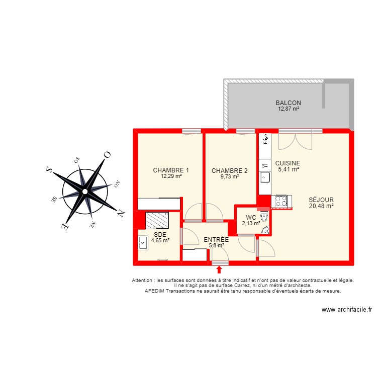 BI 20777 - . Plan de 12 pièces et 90 m2