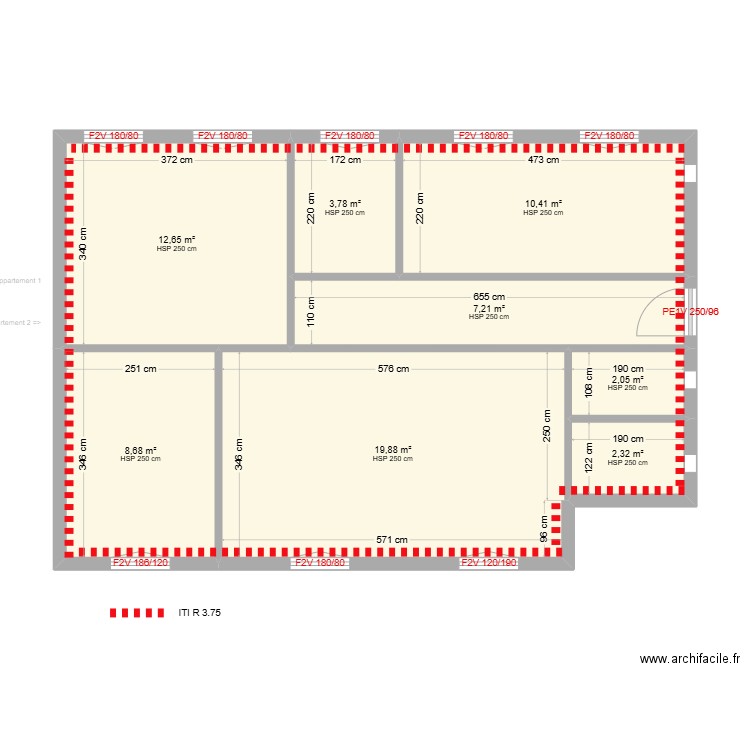 MOSER ALAIN APPT 2 RDC. Plan de 16 pièces et 134 m2