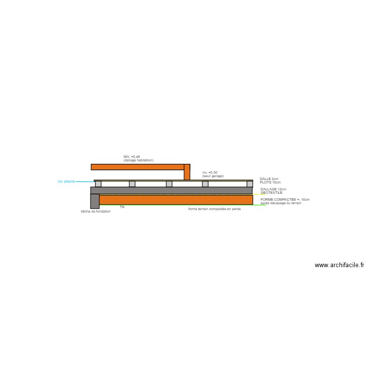 DELABY (plan en coupe). Plan de 0 pièce et 0 m2