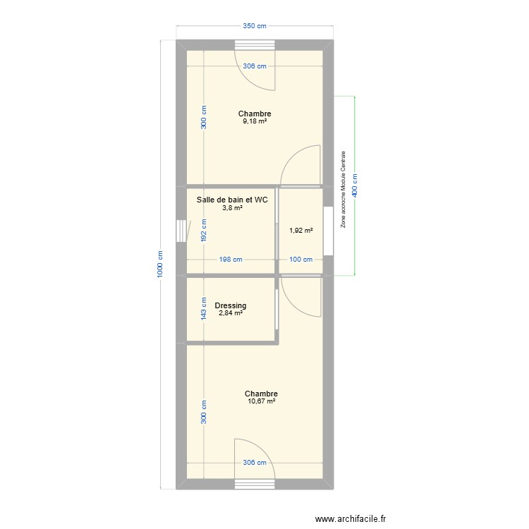 Module 1d. Plan de 5 pièces et 28 m2