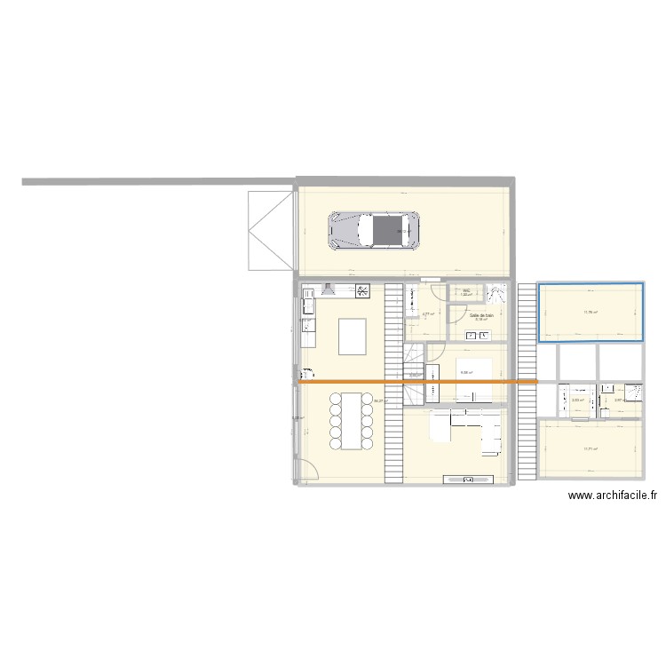 mugi2. Plan de 13 pièces et 147 m2