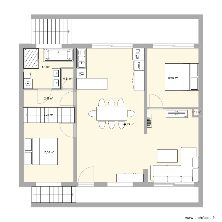 plan rdc 1. Plan de 8 pièces et 78 m2