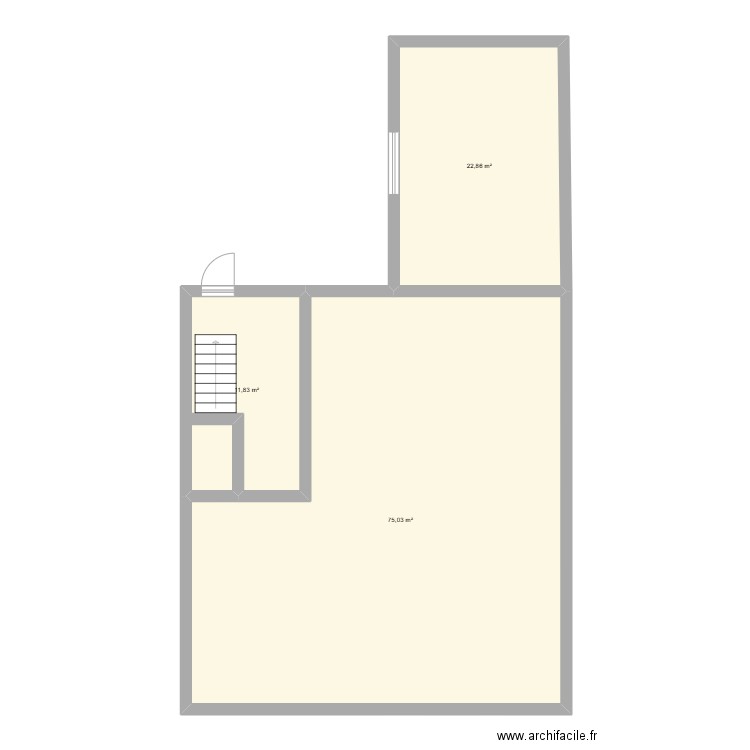 Hôtel . Plan de 3 pièces et 110 m2