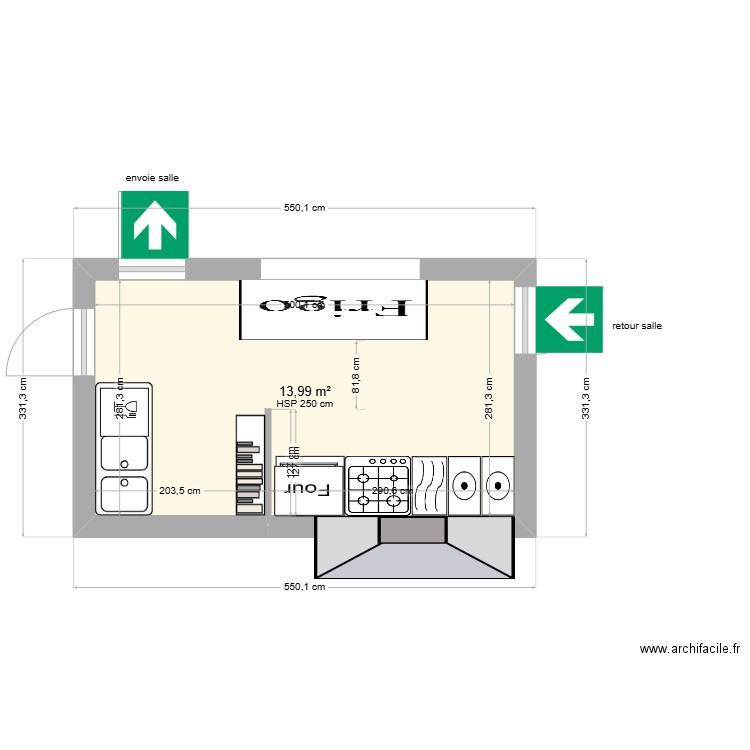 bovin 4. Plan de 1 pièce et 14 m2