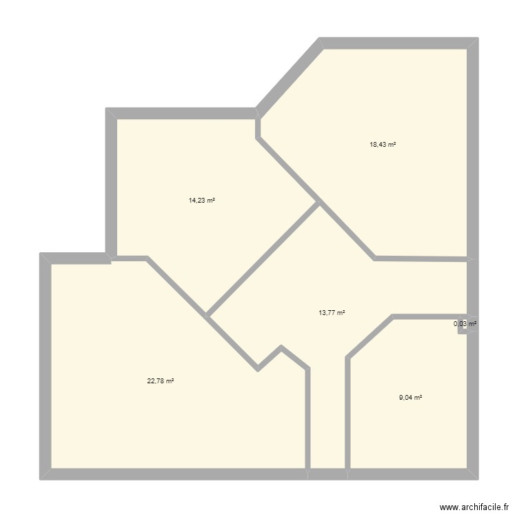 roissart. Plan de 6 pièces et 78 m2