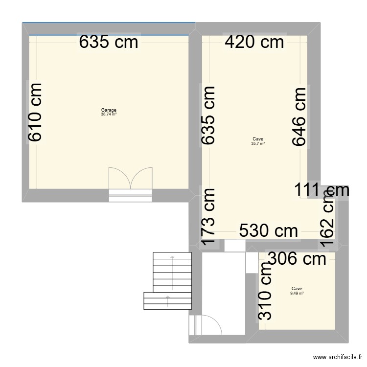 Girbals - RdC. Plan de 3 pièces et 84 m2