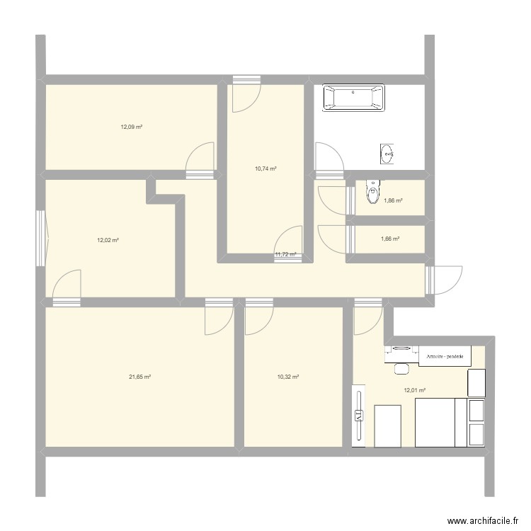 menival. Plan de 9 pièces et 94 m2