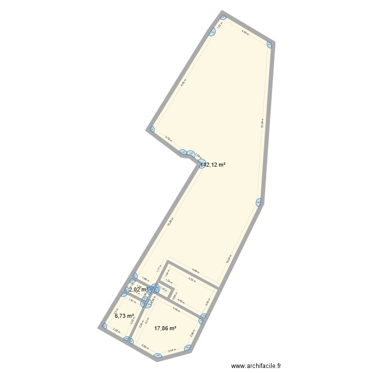 Moissac plan V2. Plan de 4 pièces et 169 m2