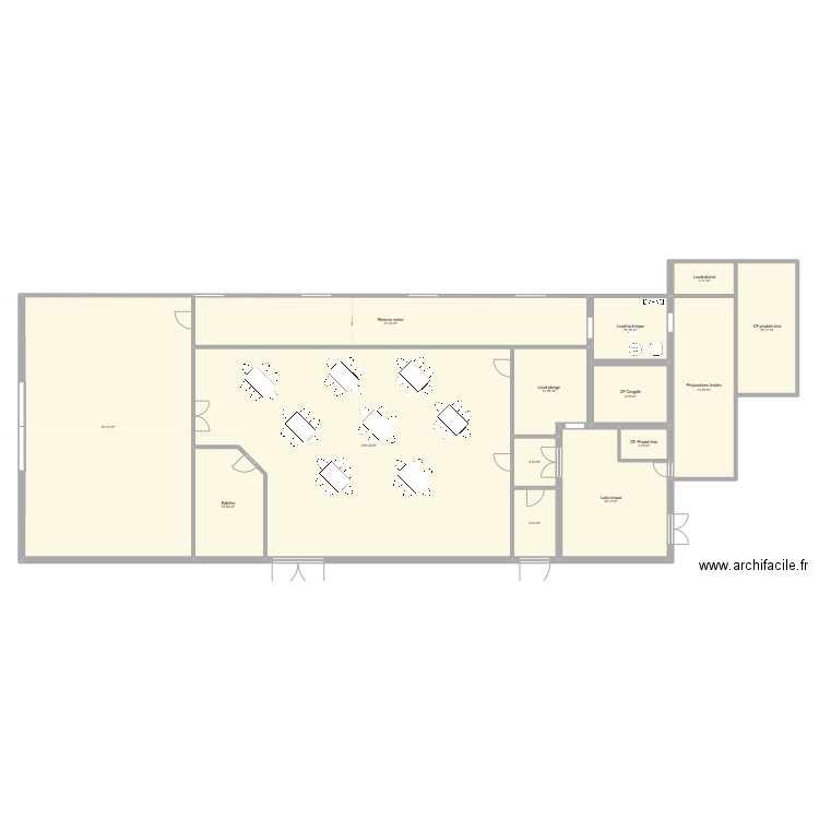 Laboratoire traiteur arinthod 23. Plan de 14 pièces et 393 m2