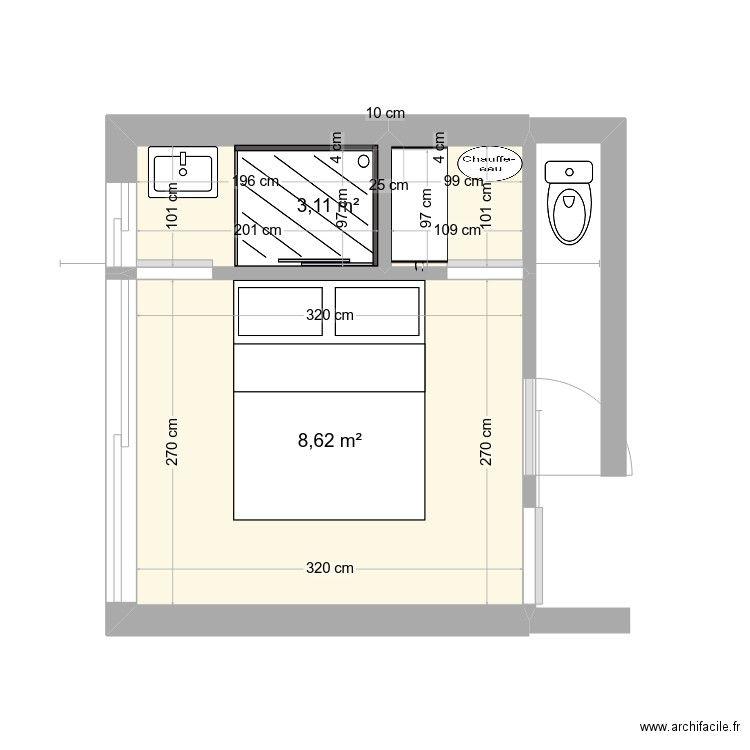 Chambre à l'arrière n°1. Plan de 0 pièce et 0 m2