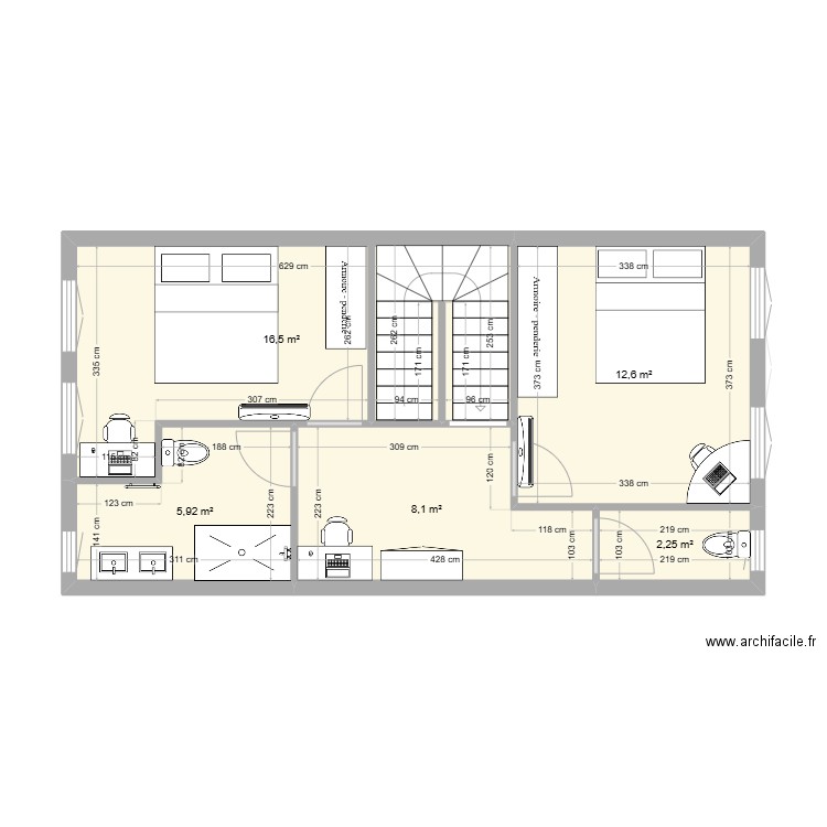 clermont. Plan de 6 pièces et 92 m2